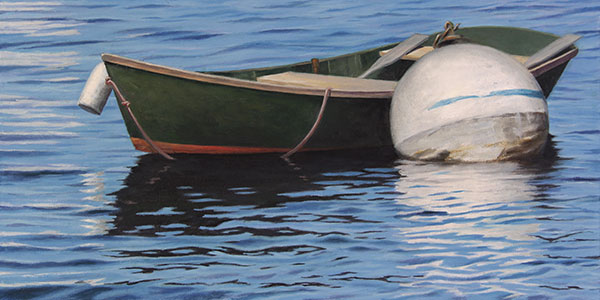 Will Kefauver oil paintings, "Green Skiff"