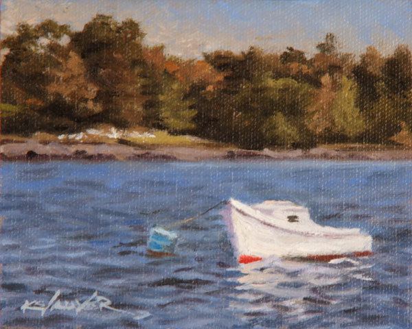 Will Kefauver oil painting, "Moored"