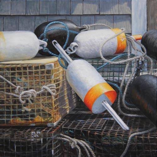 Will Kefauver, oil on canvas, "Orange Buoy II"