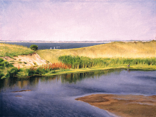 Pond at Cape Pogue, painting, Will Kefauver