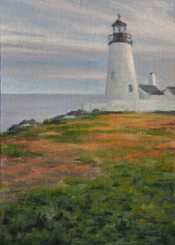 Will Kefauver oil painting, "Pemaquid Dusk II"