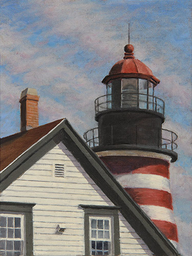 Will Kefauver oil painting, "Quoddy Head Light"