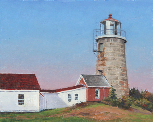 Will Kefauver oil painting, "Monhegan Lighthouse II"