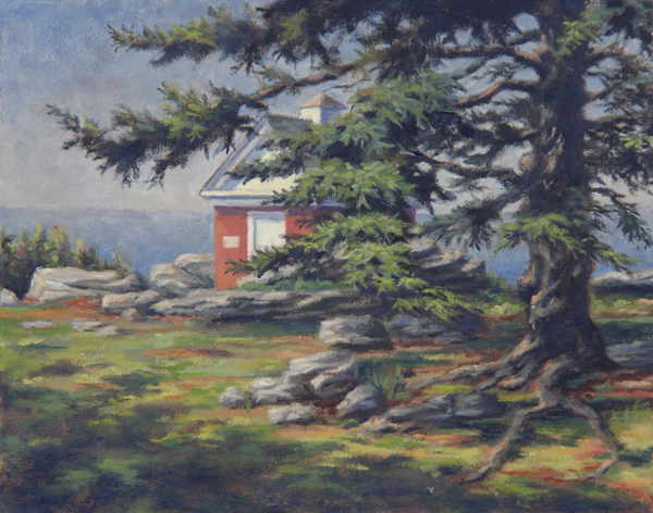 Will Kefauver oil painting, "Oil House View"