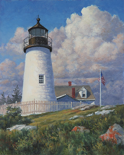 Will Kefauver oil painting, "Pemaquid Before the Storm"