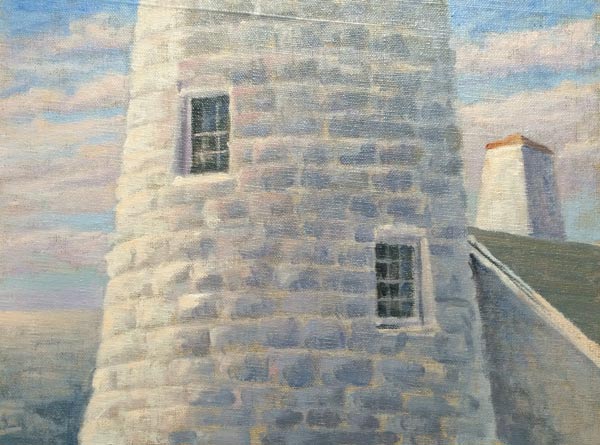 Will Kefauver oil painting, "Tower Windows, Pemaquid"