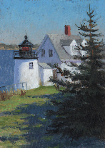 Will Kefauver oil painting, "Vinalhaven Light"