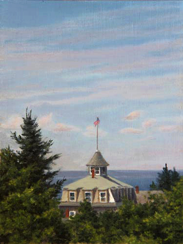 Will Kefauver oil painting, "Island Inn" Monhegan Island