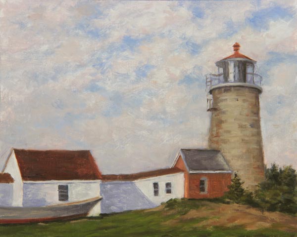 Will Kefauver oil painting, "The Light at Monhegan", Monhegan Island, Maine
