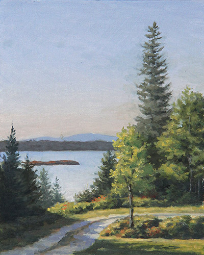 Will Kefauver oil painting, "Path by the Bay"