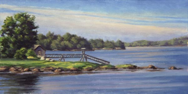 Will Kefauver oil painting, "River Shack"