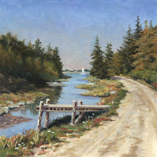 Will Kefauver oil painting, "Vinalhaven Inlet"