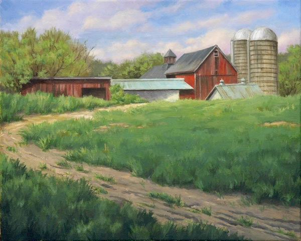 Will Kefauver oil painting, "Farm Road"