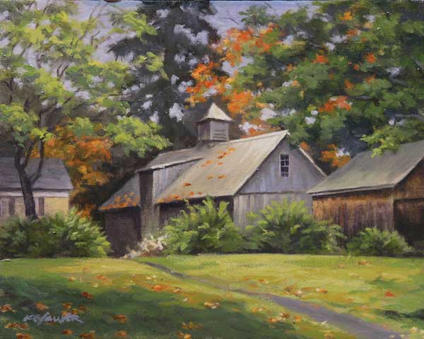 Will Kefauver oil painting, "Barn at the Griswold"