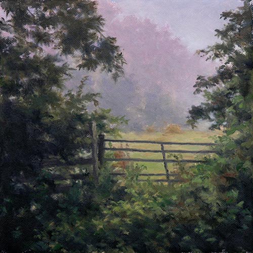 Will Kefauver oil painting, "Misty Field"