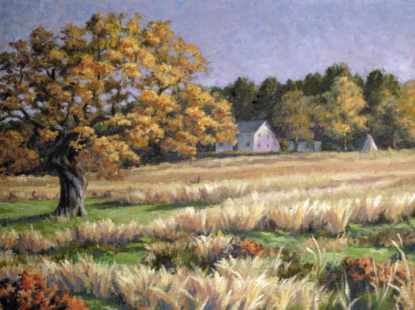 Will Kefauver oil painting, "The Oak, Pound Ridge"