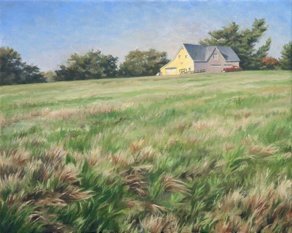 Will Kefauver oil painting, "Yellow Barn"