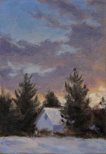 Will Kefauver oil painting, "Last Light"