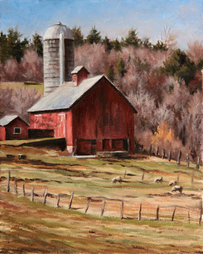 Will Kefauver oil painting, "Morning Barn"