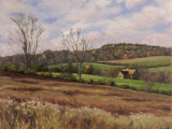 Will Kefauver oil painting, "North Bennington Field"