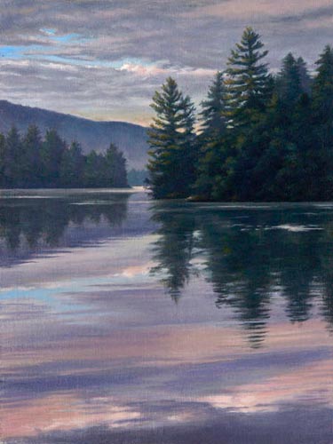 Will Kefauver oil painting, "7th Lake Evening"