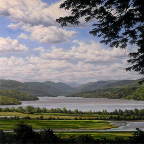 Will Kefauver oil painting, "Down River, Boscobel"