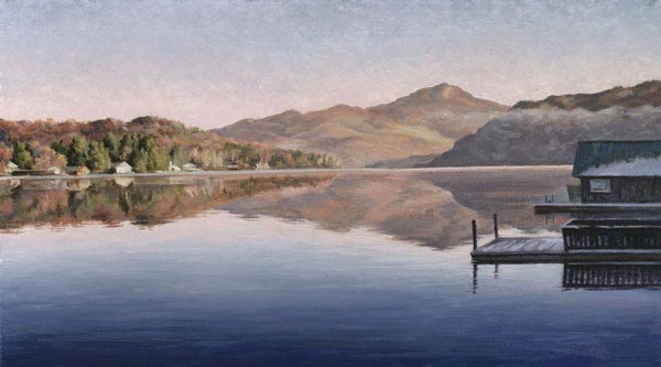Will Kefauver oil painting, "Lake Placid Autumn"