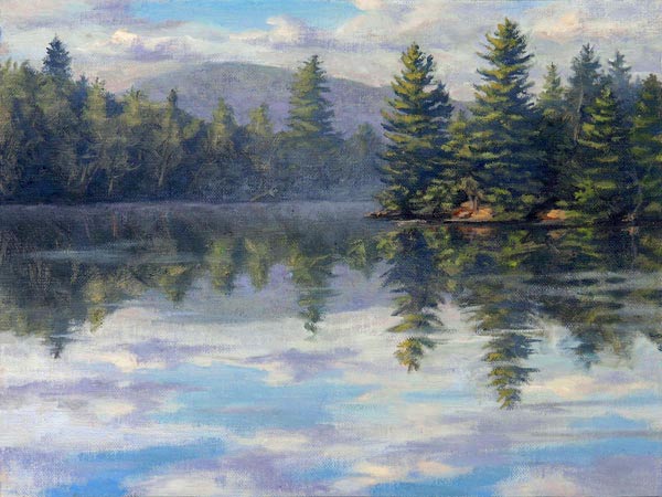 Will Kefauver oil painting, "Morning, 7th Lake"