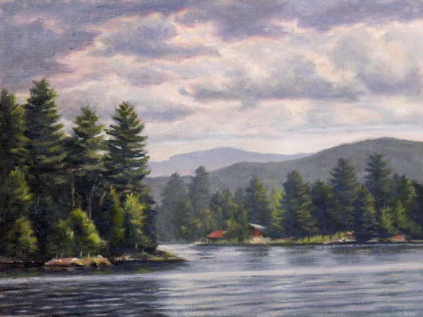 Will Kefauver oil painting, "Raquette Lake I"