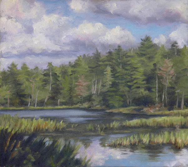 Will Kefauver oil painting, "Rondaxe Pond"