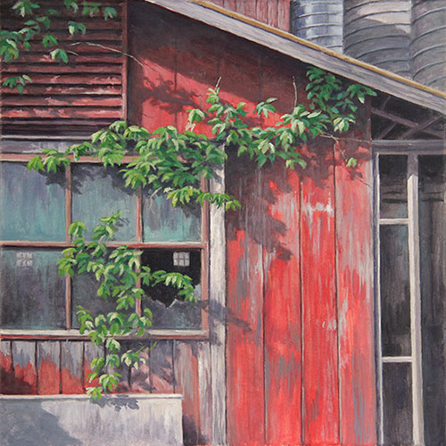 Will Kefauver oil painting, "Tool Shed"