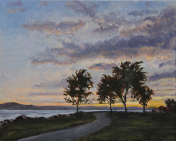 Stephanie Elkin oil painting, "Hudson Evening"