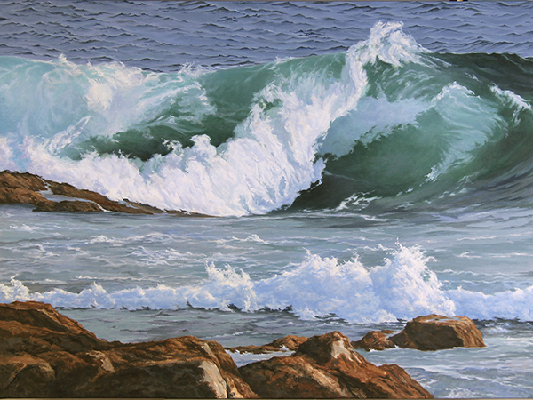 Will Kefauver oil painting, "Coastal Break II"