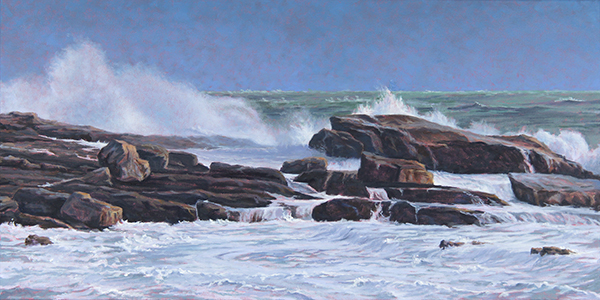 Will Kefauver oil painting, "Incoming Break"