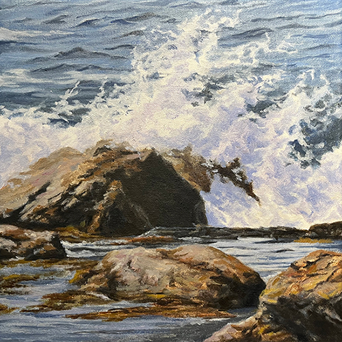 Little Shore Break", oil painting by Will Kefauver