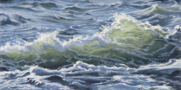 Will Kefauver oil painting, "Wave Green V"
