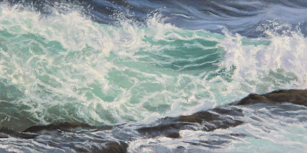 Will Kefauver oil painting, "Wave Green VI"
